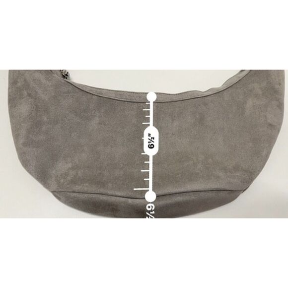 NWT ah.dorned grey vegan suede hobo bag - Picture 9 of 12